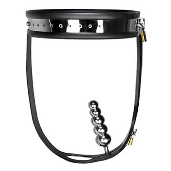 Fully adjustable rigid chastity belt with vaginal plug